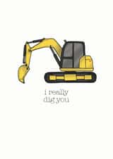 Digger Pun Anniversary Card / Valentines Day Card - I Really Dig You created by Becka Griffin