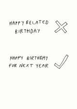 belated late Birthday Card 6659 created by Redback Cards