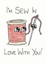 sewing adult Valentines Day Card 40316 created by The Pun Doodler