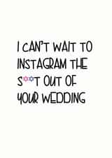 Cheeky Jewish wedding card - I can't wait to Instagram the shit out of your wedding created by Little Lisa Designs