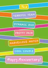 Quirky Anniversary Card for Couple - Colourful and Modern - Team - Duo - Pair created by size3art