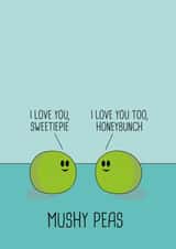 pea mushy Valentines Day Card 40399 created by Nifty Cards