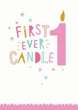 candle 1 Birthday Card 16084 created by Dotty Black