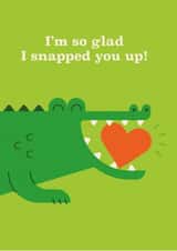Cute crocodile valentines card created by Pookie Studio