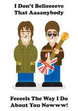 Funny Valentines Day Card - Liam Gallagher - Wonderwall created by Studio Boketto