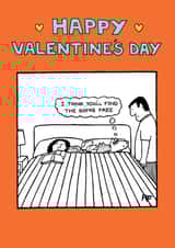 dog sofa Valentines Day Card 1929 created by Off The Leash Cartoons by Rupert Fawcett