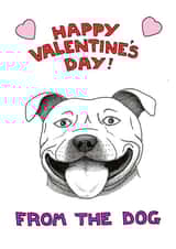 staffie staffordshirebullterrier Valentines Day Card 24611 created by Off The Leash Cartoons by Rupert Fawcett