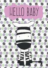 zebra hello New Baby Card 13903 created by Elki Shaw