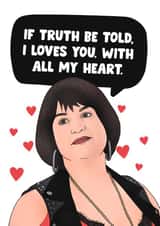 Cute Nessa Valentines Day Card / Anniversary Card - Gavin and Stacey - I Loves You With All My Heart created by Hey Huns It's Nicole