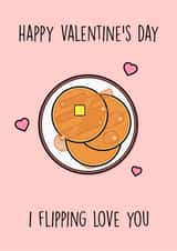 pancakes flipping Valentines Day Card 34031 created by Rishi