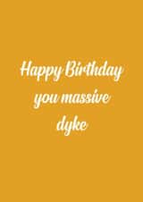 Funny Lesbian Birthday Card created by The Sweary Card Co