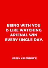 valentines arsenal Valentines Day Card 11186 created by Offside Cards