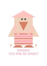 granny so sweet Just because Card 1988 created by Lucy Monkman