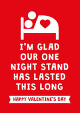 one night stand glad Valentines Day Card 4124 created by Cookie Design