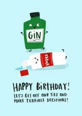 gin vodka Birthday Card 6274 created by Lucy Maggie Designs