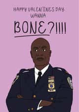 Rude Valentines Day Card - Captain Reymond Holt - Brooklyn 99 - Wanna Bone created by Laura Frances Cards