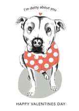 staffy staffie Valentines Day Card 8305 created by Dotty Dog Art