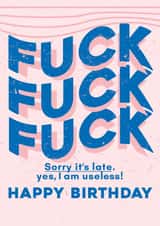 sweary fuck Birthday Card 16229 created by Alice's Illustrations