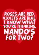 Cheeky Nandos Valentines Day Card - Funny Nandos Love Poem - Peri Peri Chicken created by Studio Doodles
