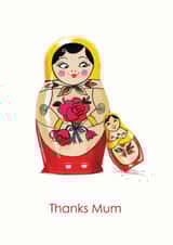 russian doll adult Mothers Day Card 13736 created by Sarah Wilton