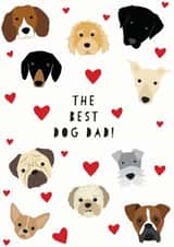 Cute Dog Dad Valentines Day Card / Anniversary Card - The Best Dog Dad created by Heather Alstead Design LTD