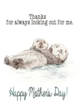 Happy Mother's Day Otter Watercolor Card created by Wandering Laur