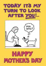 today look after you Mothers Day Card 1942 created by Off The Leash Cartoons by Rupert Fawcett