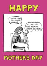 Funny Mother's Day card for a dog-loving mum created by Off The Leash Cartoons by Rupert Fawcett