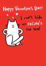 can't hide feline Valentines Day Card 39097 created by Hew Ma