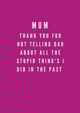 telling stupid things Mothers Day Card 40743 created by Mitch Fox