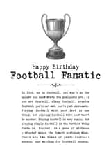 Happy Birthday Football Fanatic created by Coulson Macleod
