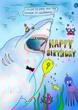 sea shark Birthday Card 16132 created by ALL Cards