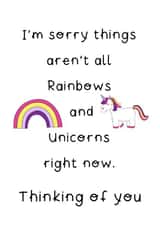 Rainbows Unicorns Thinking of you Card 15848 created by Helen Bicknell