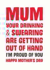 drinking swearing Mothers Day Card 31449 created by Mostly Beautiful