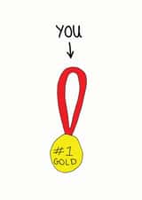 No. 1 gold card created by Cat Flap Cards