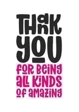 all kinds amazing Thank You Card 16666 created by Waffle & Faff