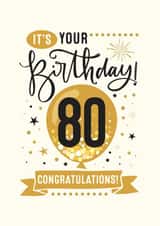 Congratulations 80th Birthday Card created by Little Red Cherry