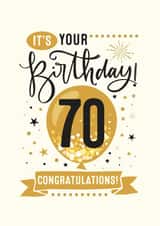 Congratulations 70th Birthday Card created by Little Red Cherry