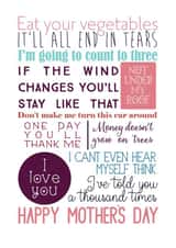 sayings warnings Mothers Day Card 41301 created by Elise Williams