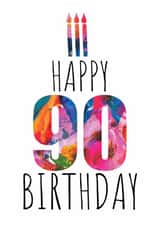 90th Birthday Card - Candles and Cake created by size3art