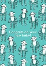 monkey adult New Baby Card 9187 created by Bronte Laura Illustration