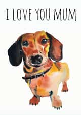 Dachshund sausage Mothers Day Card 1595 created by Jo Scott Art