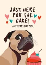 Pug Dog Birthday Card for Mum created by Diva Doodle Designs