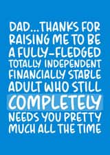 'Thanks for Raising Me...' Sentimental and Funny Father's Day/Birthday Card for Dad created by Brogan Thomas