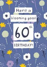 60 blooming Birthday Card 14853 created by Dinky Rouge