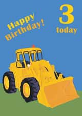Age 3 birthday digger card created by lovetractors