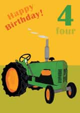 Age 4 birthday tractor card created by lovetractors