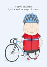 cyclist lycra Birthday Card 17018 created by Rosie Made A Thing