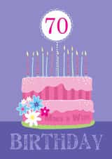 70th Birthday Modern Pink Cake Card created by Dale Simpson