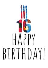 16th 16th birthday Birthday Card 15628 created by size3art